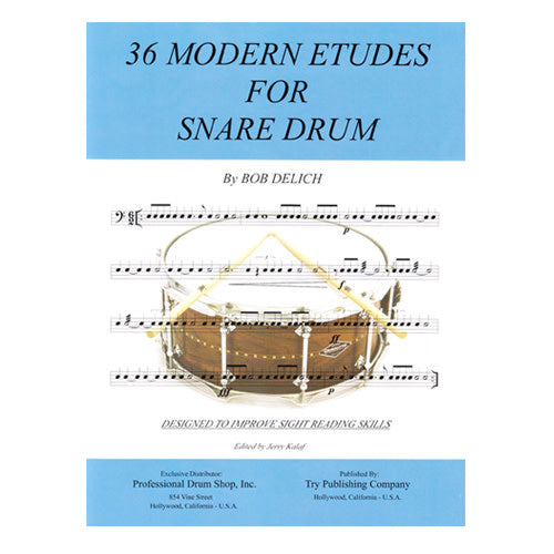 36 Modern Etudes For Snare Drum - by Bob Delich - TRY1024