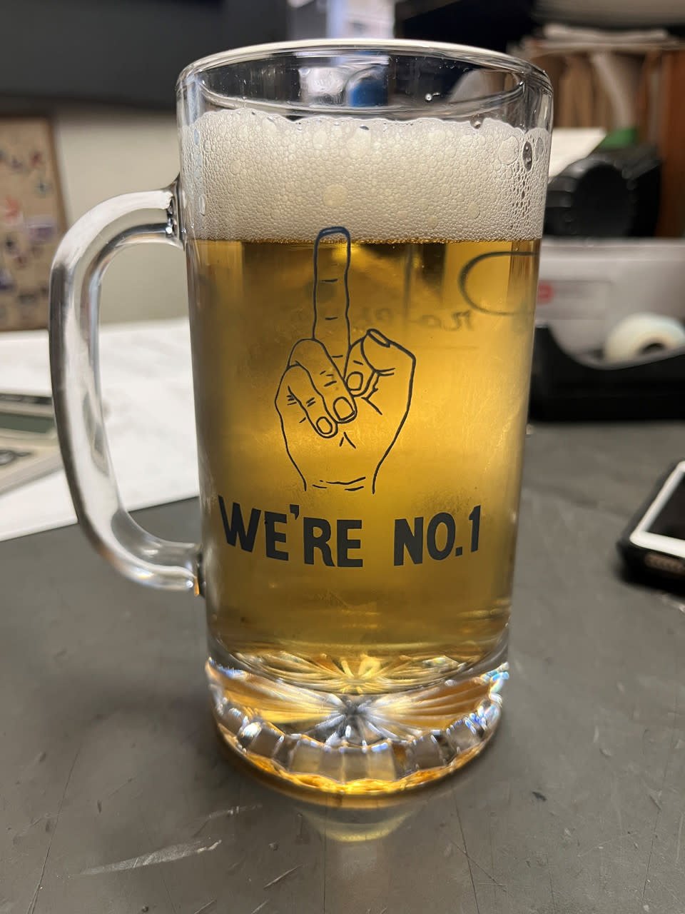 Pro Drum "We're Number One" Beer Mug