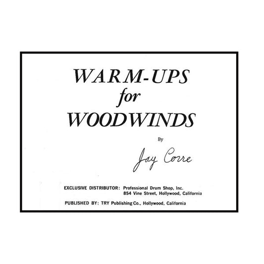 Warm Ups For Woodwinds - by Jay Corre - TRY1016