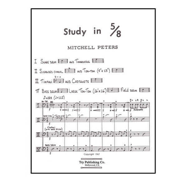 Study In 5/8 For Percussion Quartet - by Mitchell Peters - TRY1103