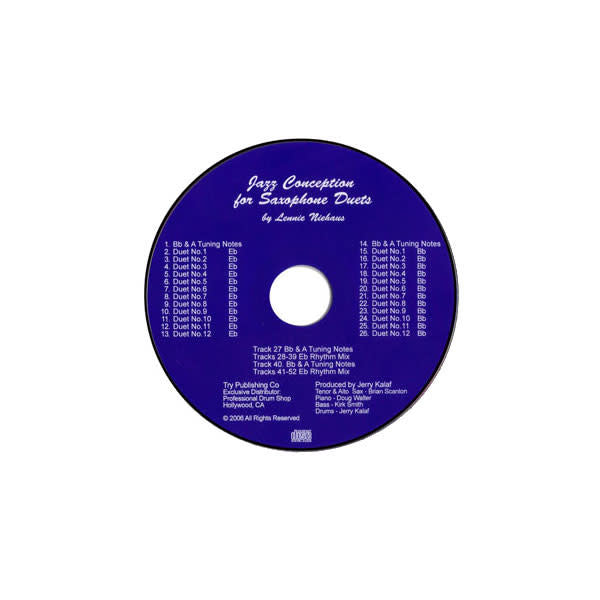 Jazz Conception For Saxophone Duets CD only - by Lennie Niehaus - TRY1118